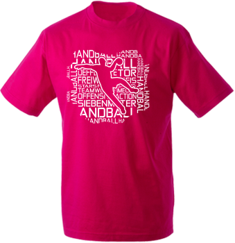 Handballshirt Words Man pink mit weißem Druck